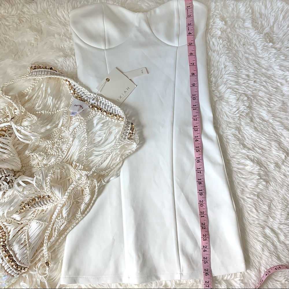 NEW IXIAH x Free People Sombre Crochet Beaded Sequin Dress white Small MED NWT - Picture 15 of 16